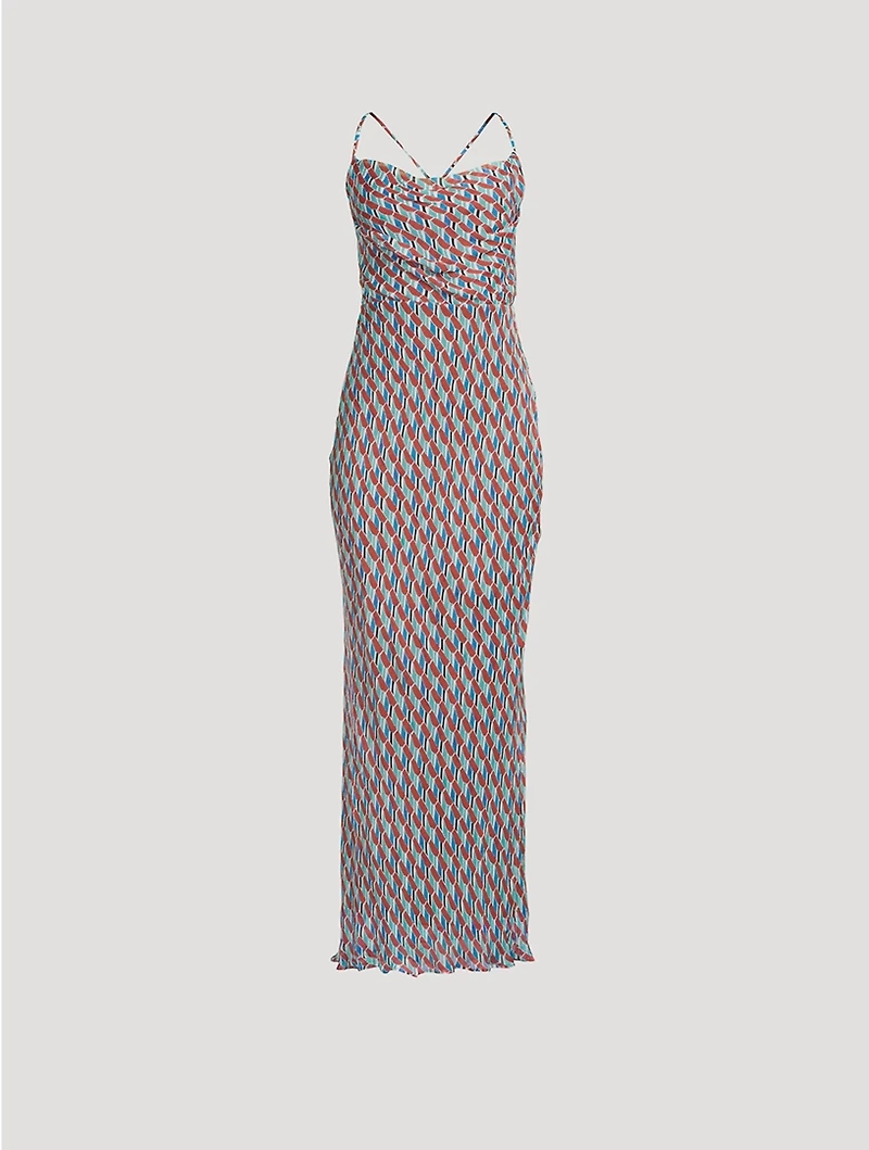 Maribel Lace Back Bias Maxi Dress