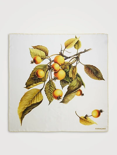Silk Scarf In Persimmon Print