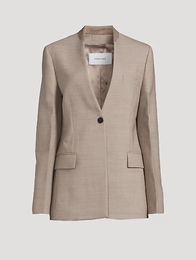 Single-Breasted Wool Blazer