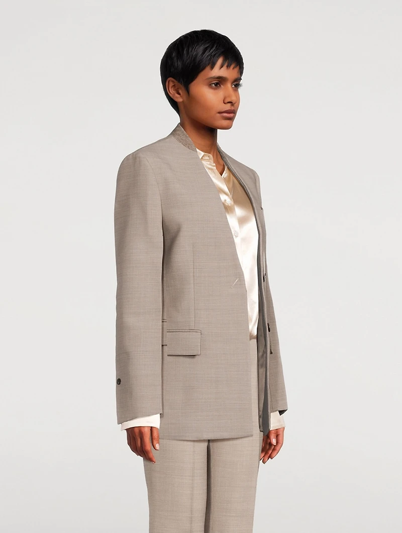 Single-Breasted Wool Blazer