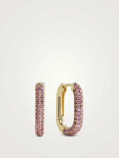 Pavé Chain Link Huggie Earrings