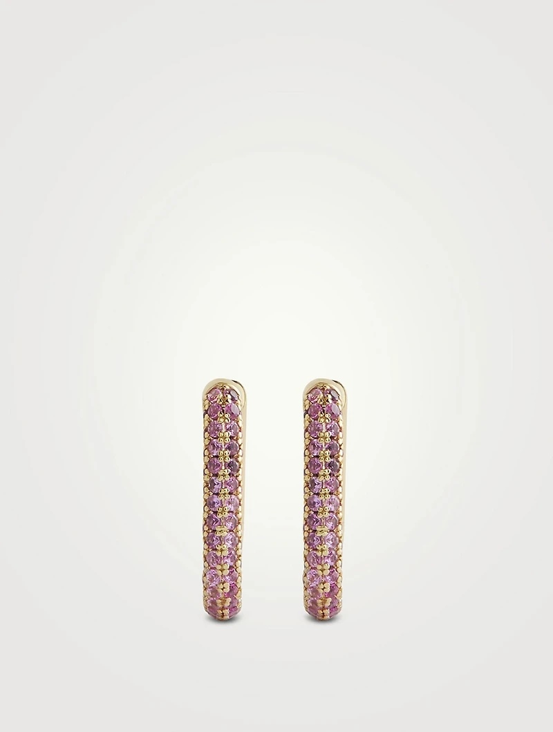 Pavé Chain Link Huggie Earrings