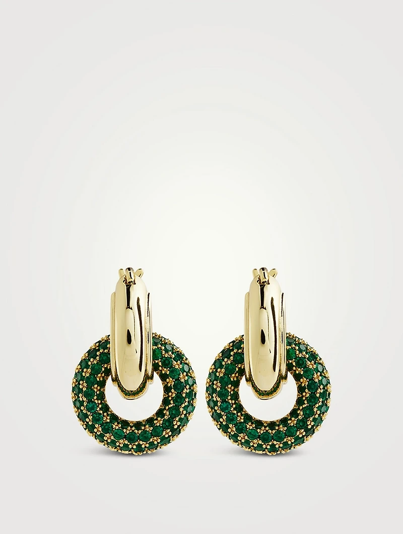 Pavé Interlock Hoop Earrings