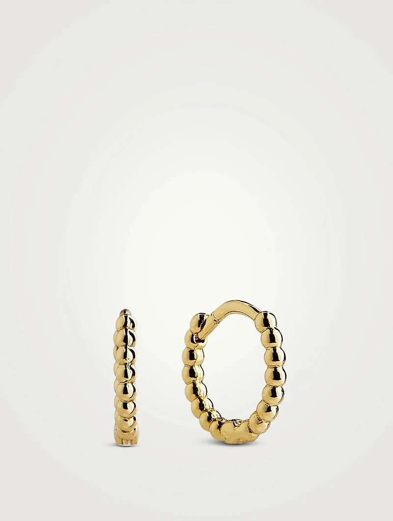 Mini Continuous Beaded Huggie Earrings
