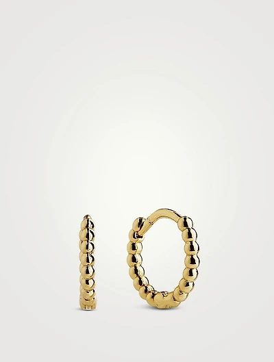 Mini Continuous Beaded Huggie Earrings