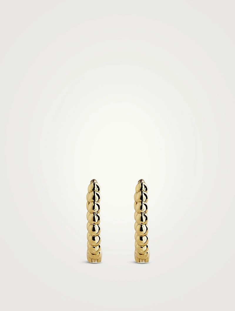 Mini Continuous Beaded Huggie Earrings