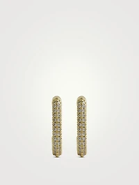 Pavé Chain Link Huggie Hoop Earrings