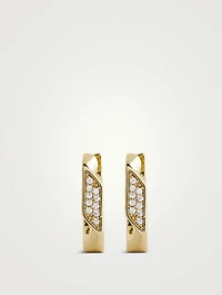 Pavé Cuban Link Hoop Earrings