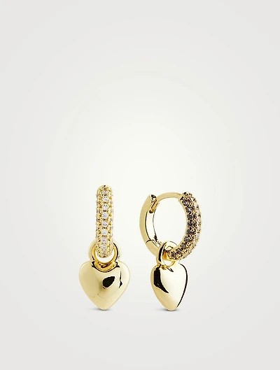 Puffy Heart Huggie Earrings
