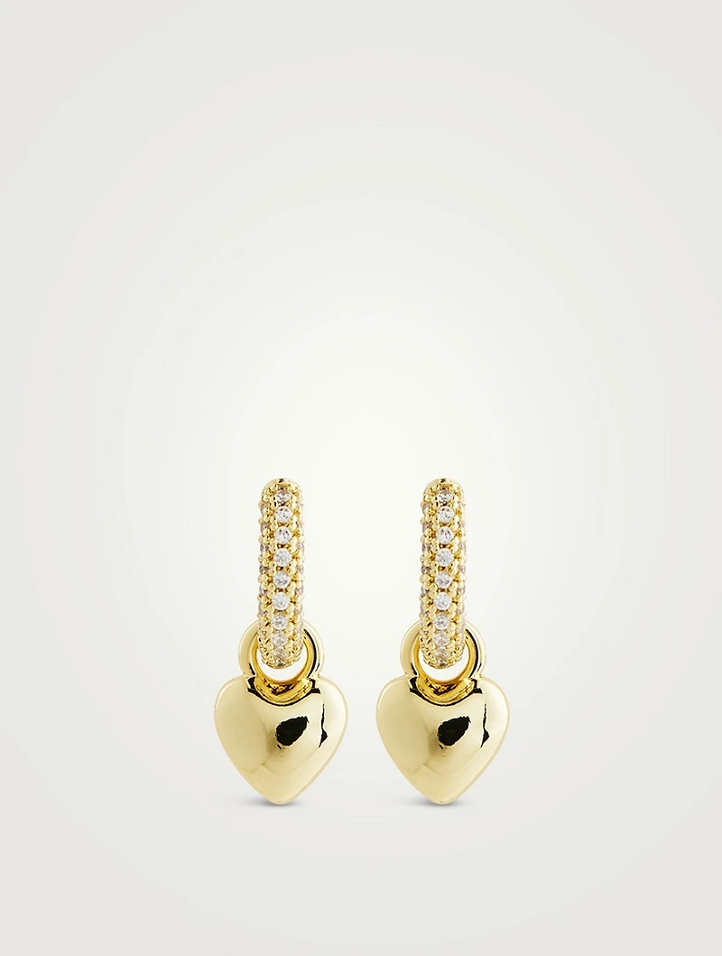 Puffy Heart Huggie Earrings