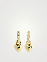 Puffy Heart Huggie Earrings