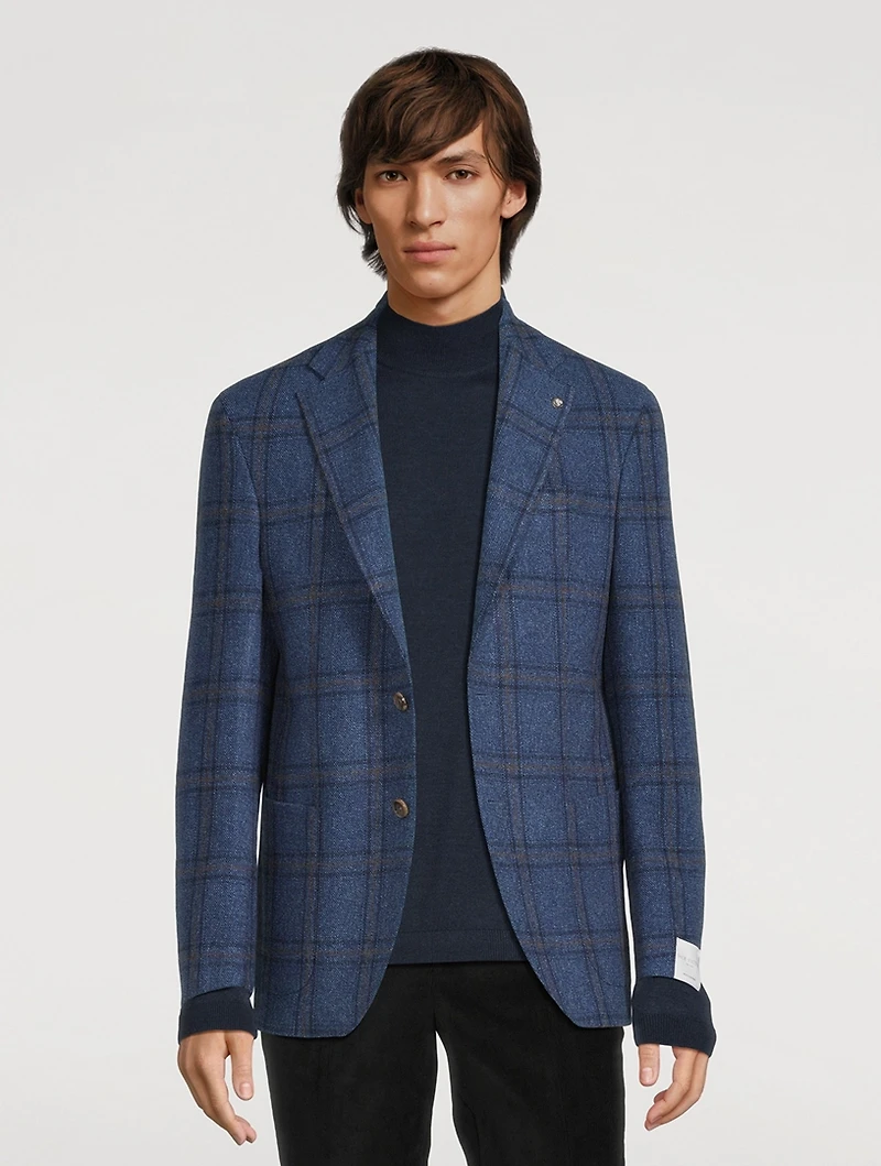 Denver Wool And Cashmere Windowpane Jacket