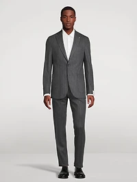 Hartford Wool Two-Piece Suit Striped Print