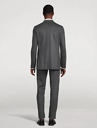 Hartford Wool Two-Piece Suit Striped Print