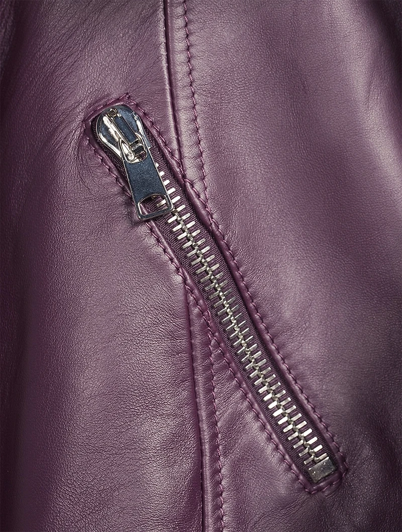 Cropped Leather Biker Jacket