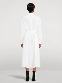 Belted Poplin Shirt Dress Orchid Print