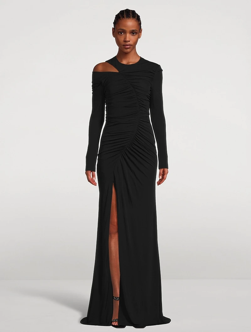 Crepe Jersey Draped Gown