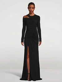 Crepe Jersey Draped Gown