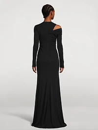 Crepe Jersey Draped Gown