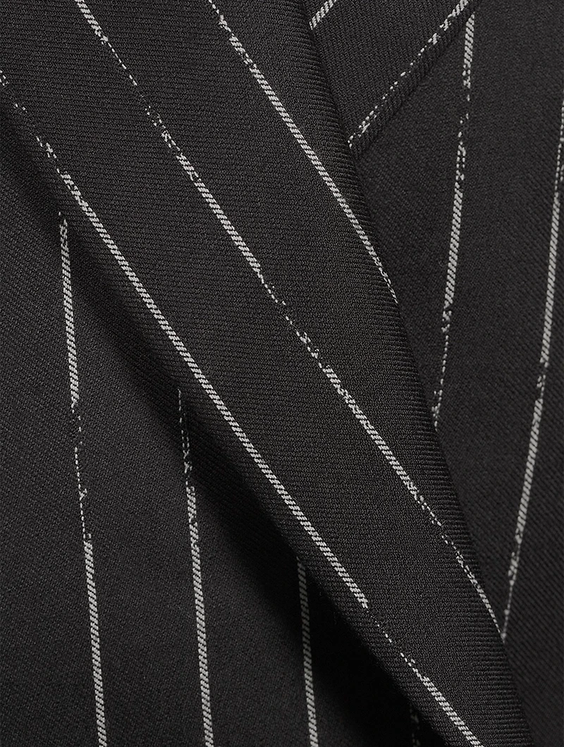 Double-Breasted Blazer Broken Stripe Print