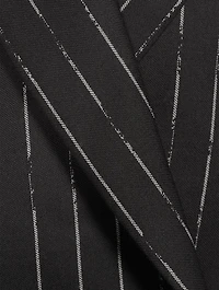 Double-Breasted Blazer Broken Stripe Print