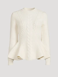 Cable-Knit Peplum Sweater