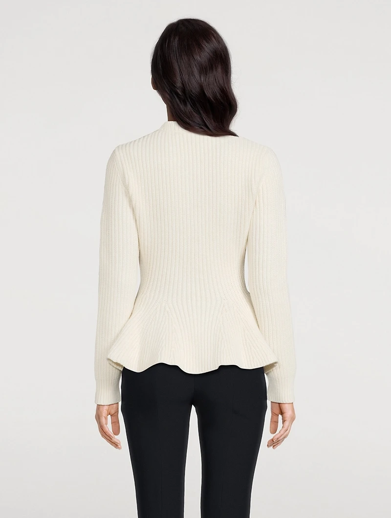Cable-Knit Peplum Sweater