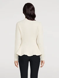 Cable-Knit Peplum Sweater