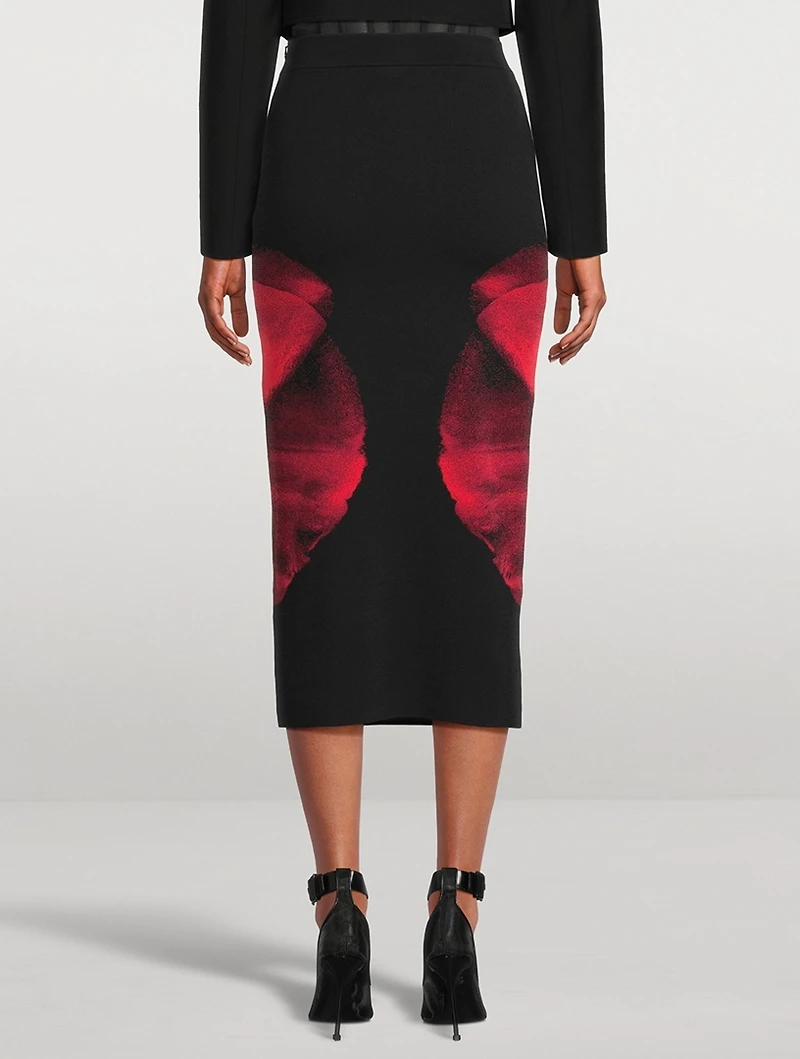 Pencil Skirt Ethereal Orchid Print