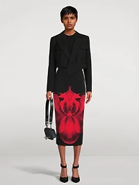 Pencil Skirt Ethereal Orchid Print