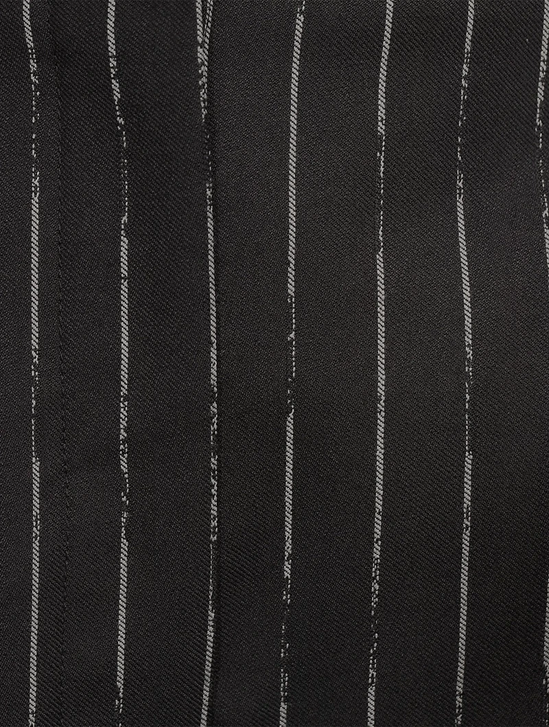 Wide-Leg Trousers Broken Stripe Print