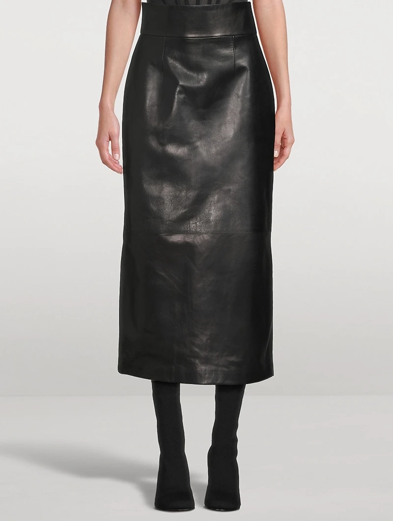 Leather Midi Skirt