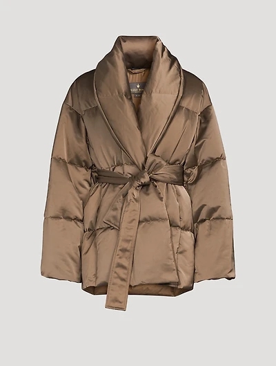 Priscilla Down Satin Kimono Jacket