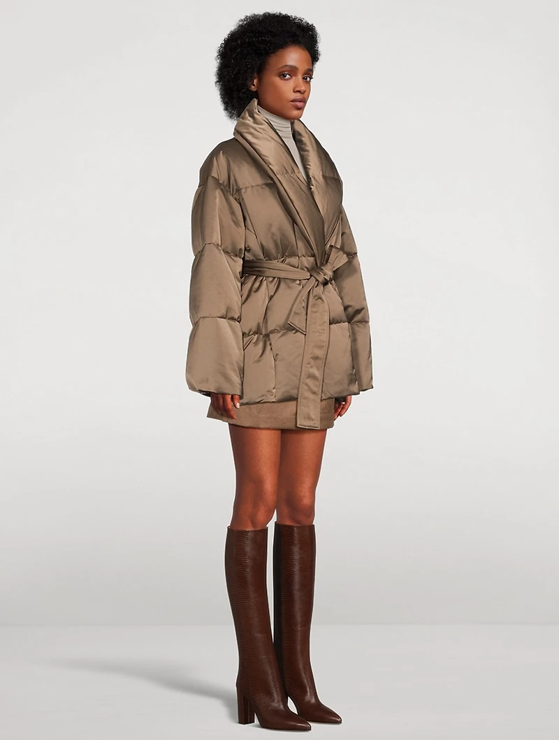 Priscilla Down Satin Kimono Jacket