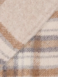 Double-Breasted Wool And Cashmere Coat Plaid Print