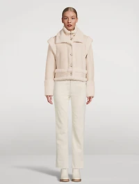 Gravity Convertible Shearling-Trimmed Leather Jacket