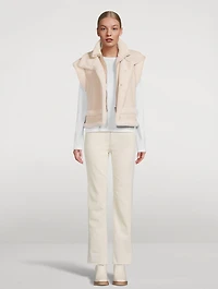 Gravity Convertible Shearling-Trimmed Leather Jacket