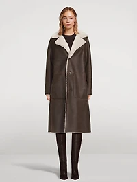 Zira Reversible Leather Shearling Coat