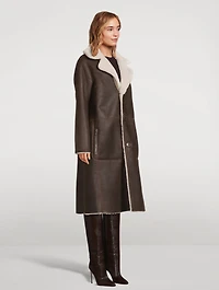 Zira Reversible Leather Shearling Coat