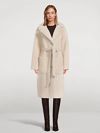 Zira Reversible Leather Shearling Coat