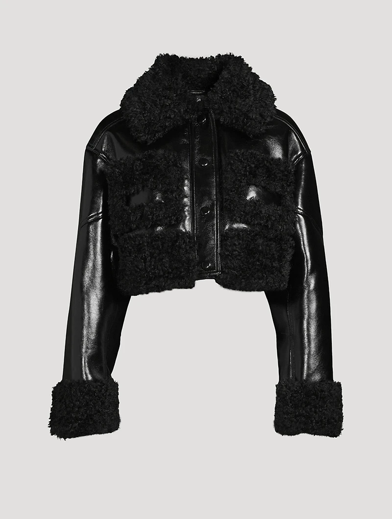 Fleur Faux Shearling-Trimmed Jacket