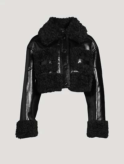 Fleur Faux Shearling-Trimmed Jacket