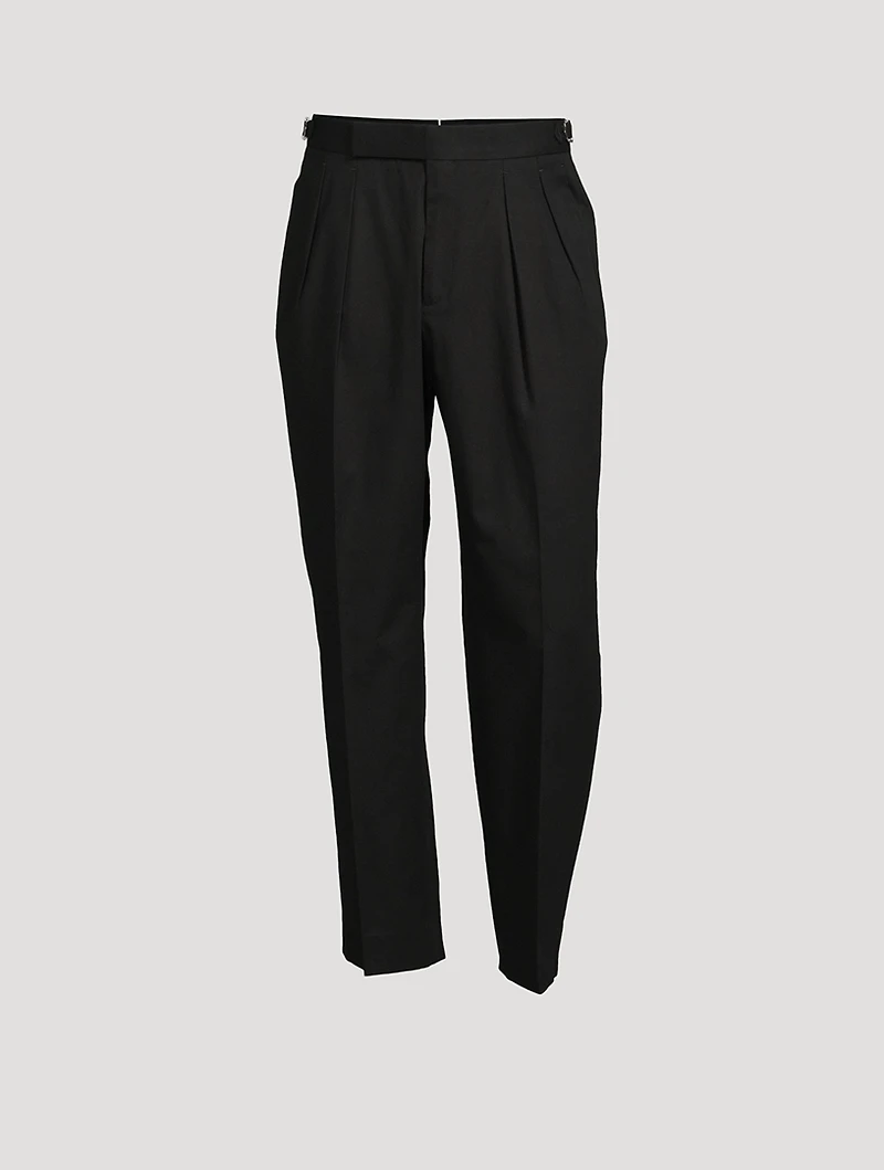 Cotton Twill Double-Pleat Pants