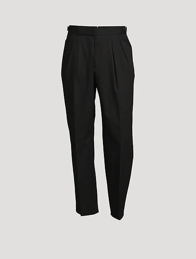 Cotton Twill Double-Pleat Pants