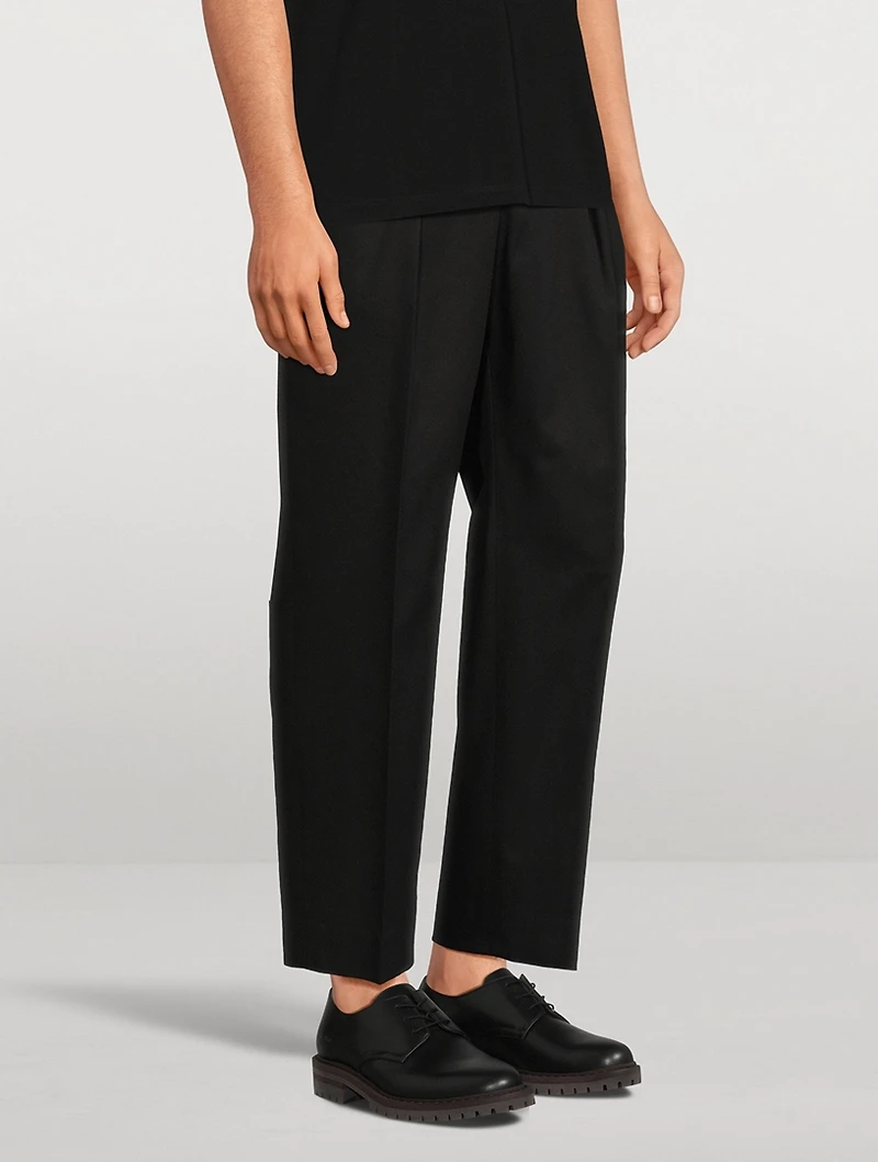 Cotton Twill Double-Pleat Pants