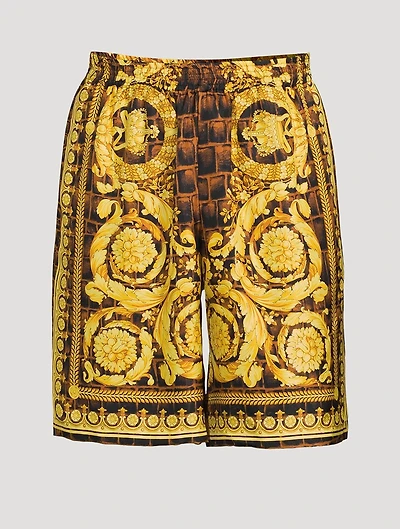 Baroccodile Silk Shorts