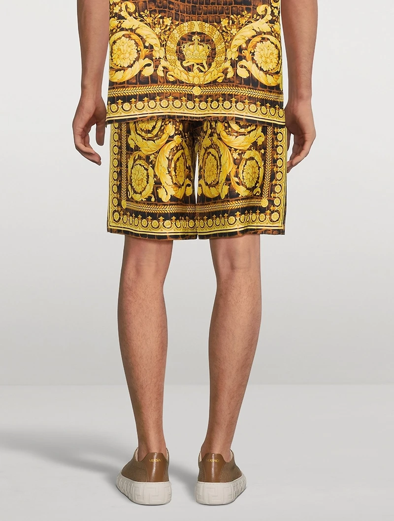 Baroccodile Silk Shorts
