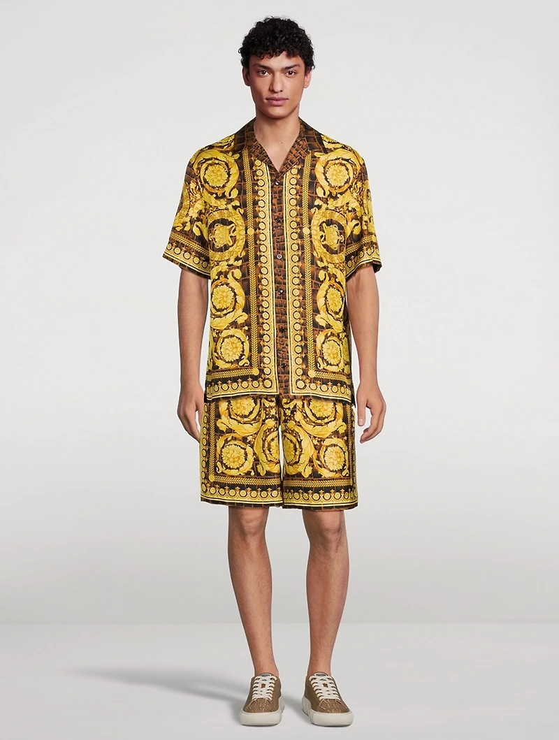 Baroccodile Silk Shorts