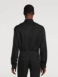 Croc-Effect Jacquard Long-Sleeve Shirt