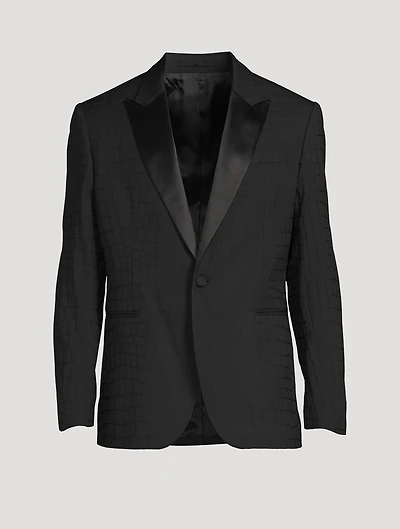 Croc-Effect Jacquard Jacket